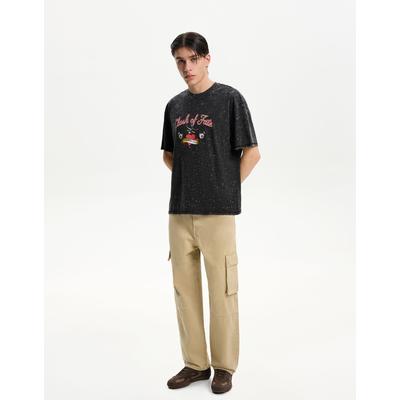 Bershka Baggy Cargo Jeans Men 32 Camel