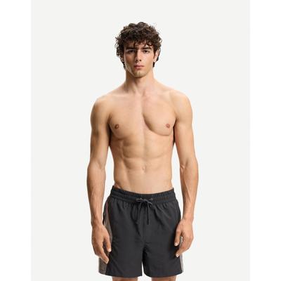 Bershka Boxy Fit Swimming Trunks Men L Dark Grey