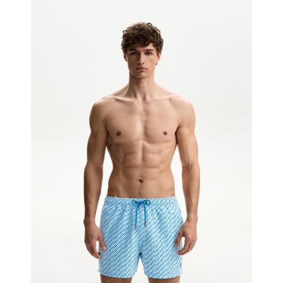 Bershka Diamond Print Swimming Trunks Men S Light Blue