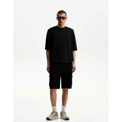 Bershka Cargo Bermuda Joggers Men Xxl Black
