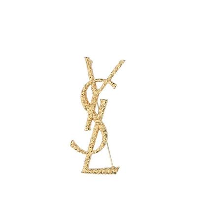 Broche Ysl Texture T - Metallic - Saint Laurent Brooches