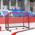 Porta Hockey Rete Rossa e Nera 68x32x47 cm Acciaio e Poliestere Vidaxl 18213