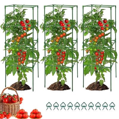 TEMU Tomato Cage, 3-pack 53-inch Garden Planter, Assembled Plant Climber For Flowers, Vegetables, Vines, Potted Plants Planter With 10 Clips Image