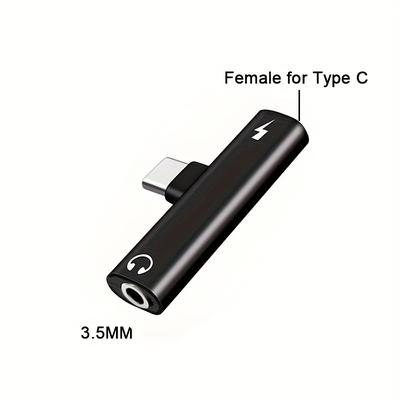 TEMU Rijow Factory Digital Audio Adapter Type C To 3.5mm Female Earphone Amplifier Headphone Audio Converter Usb C To Usb C 3.5mm Jack Cable For Iphone 16 15 Pro Xiaomi Oneplus Etc Black/silvery Image