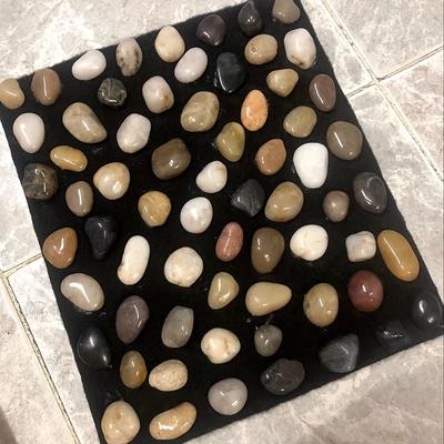 TEMU Natural Pebble Foot Massager Pad - 1pc, Easy-to-use Foot Mat With Smooth Polished Stones For Relaxing Foot Massage, Promotes & Improved Circulation, Relaxation Aid | Textured Surface | Foot Pad Image