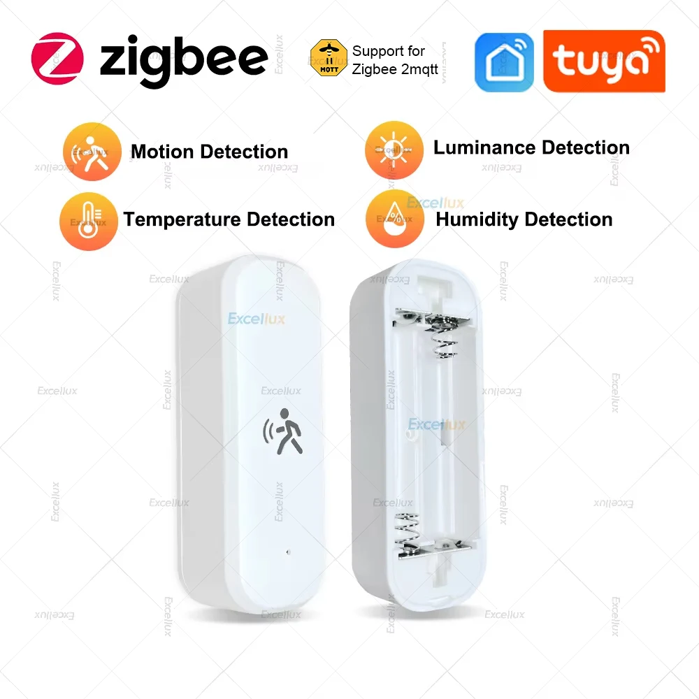 Zigbee Menschlichen Motion Detektor Sensor Mit Helligkeit Temperatur Feuchtigkeit Erkennung Smart Home Sicherheit Alarm Sensor Für Tuya Z2M Image