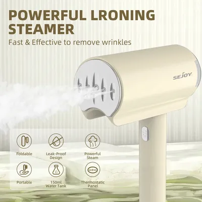 Sejoy Garment Steamers Portable 150ml Handheld Fabric Steamer Fast-Heat 1000W Steam Iron Cleaner for