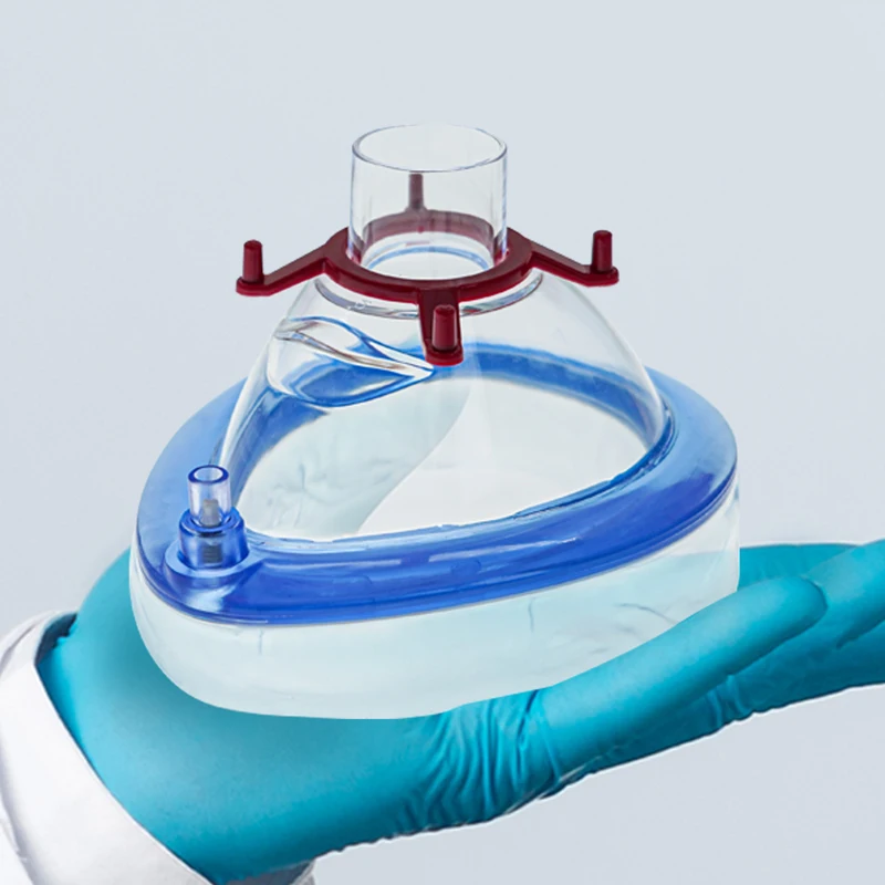 Presdts PVC-Anästhesie-Maske mit Einwegventil, ultraweiche Kissenmaske für Erwachsene, Kinder, Kleinkinder, Neugeborene, 1 Stück/5 Stück/6 Stück/7 Stück Image