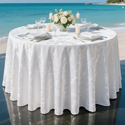 2pcs 120 inch hotel round table tablecloth satin fabric dining table cloth circular banquet European round table tablecloth