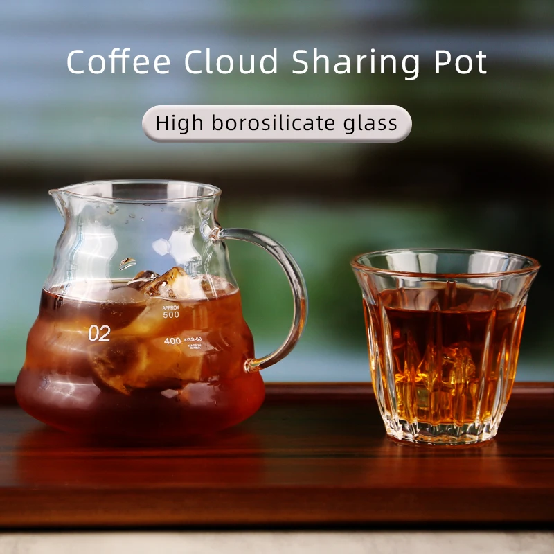 Hitzebeständige Kaffeekanne mit hohem Borosilikatgehalt und großem Fassungsvermögen, moderne, umweltfreundliche Kaffeetasse aus Glas Image