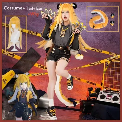 Cosplay Spiel Zenless Zone Zero Ju Fufu Cosplay Kostüm Perücke Schwanz Ohren Con Event Uniform Image
