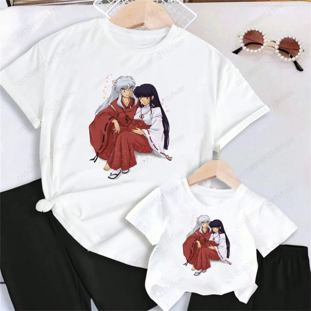 Inuyasha Sommer druck Familie T-Shirts Kurzarm O-Ausschnitt T-Shirt Baby Gilrs lässig T-Shirt Familie passende Outfits Mama und ich