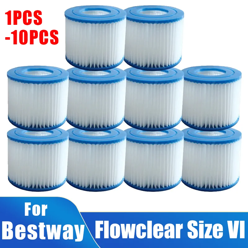 Schwimmbadfilter passend für Bestway Flowclear Größe VI Filterkartusche Lay-Z-Spa – Miami Vegas Palm Springs Paris Image