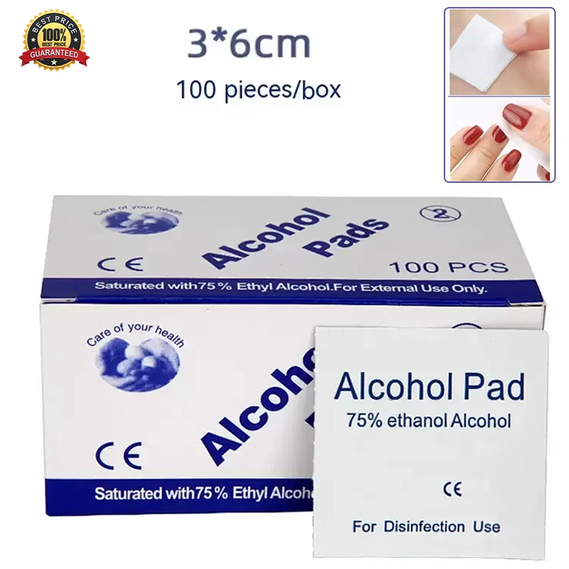 Einweg- und praktische Alkohol-Wattepads zum Reinigen von Handy-Bildschirmen, zur Desinfektion und Pflege von Wunden, Alkoholtuch Image