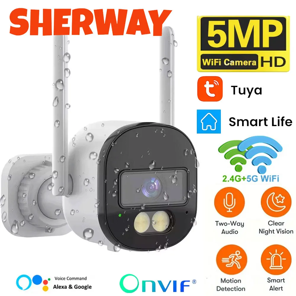 Tuya 5G Wifi IP Kamera 5MP Indoor Hause Sicherheit Schutz PTZ Kamera Auto Motion Erkennung CCTV Outdoor Drahtlose überwachung Image