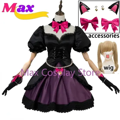 Max Spiel OW DVA Hana Song Schwarze Katze Kostüm Offizier Kleid Erwachsene Frauen Halloween Cosplay Image