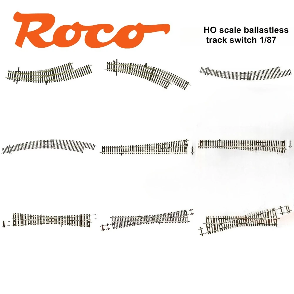ROCO HO Maßstab 1/87 Track Modell Bare Track Switches Set WL/WR/BWL/BWR/DKW/EKW Zug Zubehör Junge Spielzeug Geschenk Image