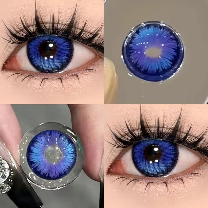 JeweLens Preußische blaue Farbkontaktlinsen, Cosplay-Softlens für Augen, Linsen, Augenkontakte mit Myopie, schneller Versand Image