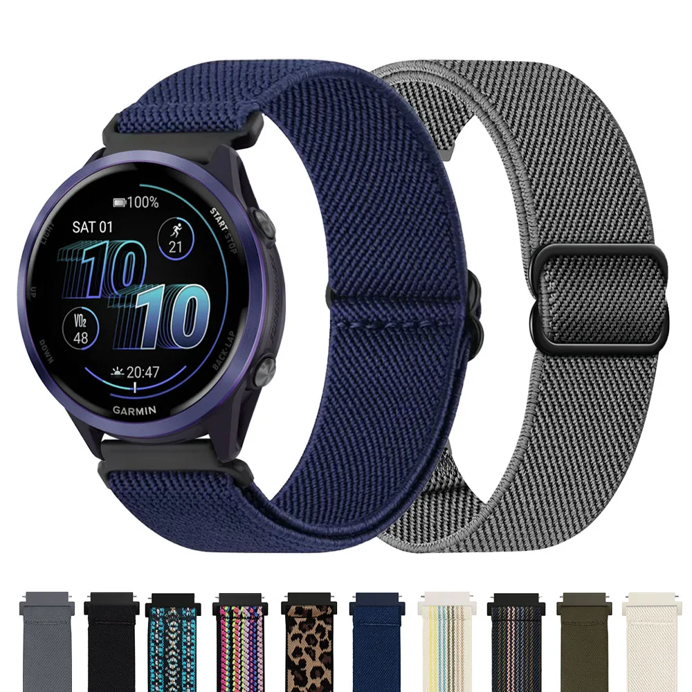 Geflochtenes Armband 20 mm 22 mm für Garmin Forerunner 570 42 mm 47 mm Nylon-Uhrenarmband Vivoactive 6 5 4/Active 5 Ersatzarmband Correa Image