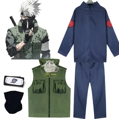 Bilibili Hatake Kakashi Cosplay Kostüme Anime Naruto Uniform Ninja Kleidung Halloween Kostüm Set für Image