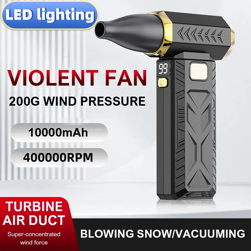 400000 U/min, 53 m/s, tragbarer heftiger Ventilator, leistungsstarkes elektrisches Luftgebläse, Staubreiniger, Typ C, Aufladung, bürstenloser Turbo-Jet-Ventilator ﻿ Image