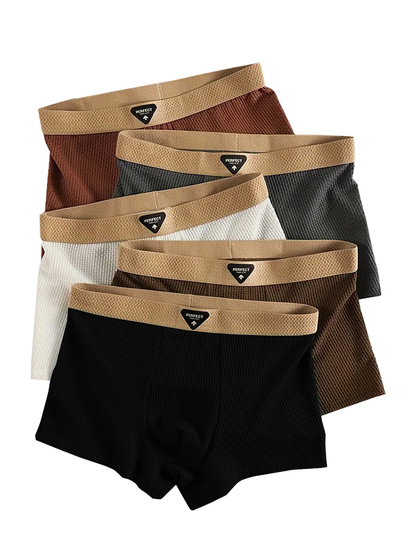 5 teile/satz männer Unterwäsche Atmungsaktive Weiche und Elastische Stoff Höschen Brief Drucken Design Männer Boxer Shorts Casual Unterhose Image