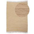 Teppich CARPETFINE "Kelim Chindi uni, auch als Läufer", beige, B:90cm H:5mm L:160cm, Baumwolle, Teppiche, Wendeteppich, reine Baumwolle, handgewebt, Uni-Farben, mit Fransen