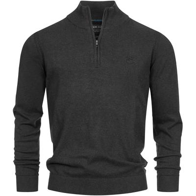Troyer INDICODE "Lillamos", Herren, Gr. S, schwarz, Strick, Obermaterial: 80% Baumwolle, 20% Polyamid, unifarben, modisch, normal, ohne Ausschnitt, Langarm, Pullover Image