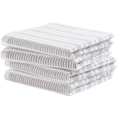 Spültuch DDDDD "Stripe, 30x30 cm, aus 100% Baumwolle", grau (light grau), B:30cm L:30cm, 100% Baumwolle, Geschirrtücher, mit luxuriöser Rippenstruktur und optimale Feuchtigkeitsaufnahme Image