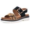Plateausandaletten ARA "MALAGA", Damen, Gr. 35, bunt (schwarz, leo), Veloursleder, casual, Schuhe Riemchensandale Sandale, Plateausandale, Klettschuh in Bequemweite G (= weit)