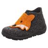 Hausschuh SUPERFIT "HAPPY OCTI WMS: Mittel", Kinder, Gr. 24, grau (grau, orange), Filz, casual, Schuhe, Babyschuh mit Klettverschluss, Größenschablone zum Download