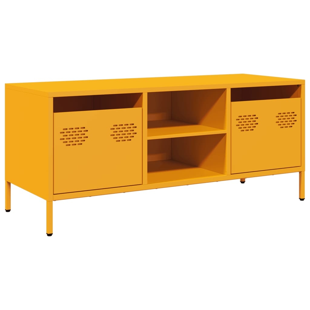 vidaXL TV-Schrank Senfgelb 101,5x39x43,5 cm Kaltgewalzter Stahl Image