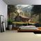 Maisons de montagne rurales, paysages de cascades, tapisseries suspendues, art mural, tapisseries à grande échelle, décoration murale, arrière-plans de photos, rideaux, ameublement de la maison,