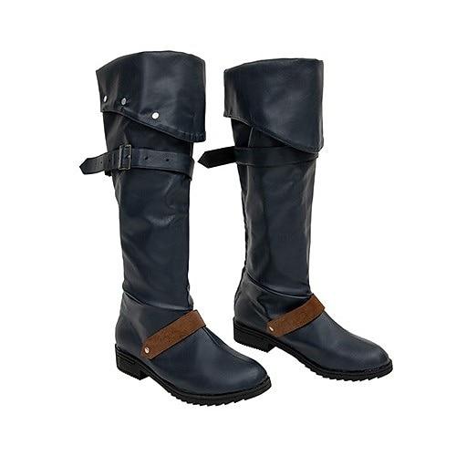Médiéval Renaissance Chaussures Bottes hauteur genou Bottes jazz plates Pirate Viking Croisé Déguisement Femmes Celtique Pirate Halloween Mascarade Soirée Fête LARP Foire de la Renaissance Adultes
