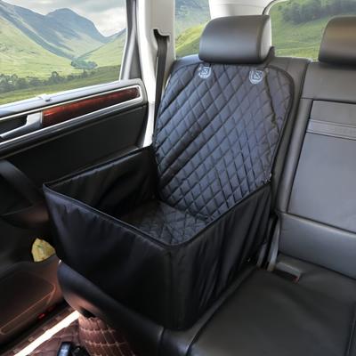 TEMU 1pc Non-slip, Durable Dog Seat Cover For Car - Black Canvas, Quilted Design, Easy To Clean, Front Or Back Seat, Pet |quilted Texture|durable Fabric Image
