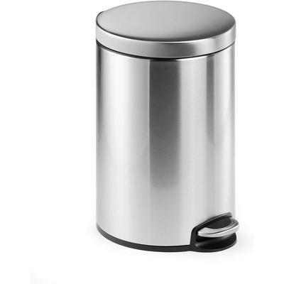 TEMU 12l Stainless Steel Step Trash Can - Rusted-free Waste Container, Lid, Foot Pedal, Ideal For Kitchen, Bathroom Or Office Image