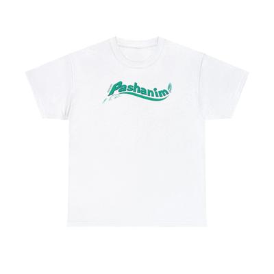 TEMU Airwaves Men's Cotton T-shirt - White With Green Wave Graphic Print, Regular Fit Short Sleeve Casual , Machine Washable , Casual Attire, Classic Round Neckline, Breathable Fabric Image