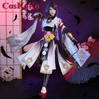 CosKoKo Kujou Sara Cosplay Anime Spiel Genshin Impact Kostüm Wunderschöne süße Uniform für Frauen Image