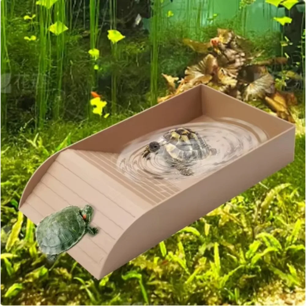 Schildkröten-Badebecken-Futternapf, langlebiger Reptilien-Wassernapf für Box, Schildkröten, Frösche und Haustiere, leicht zu reinigendes Lebensraum-Zubehör Image