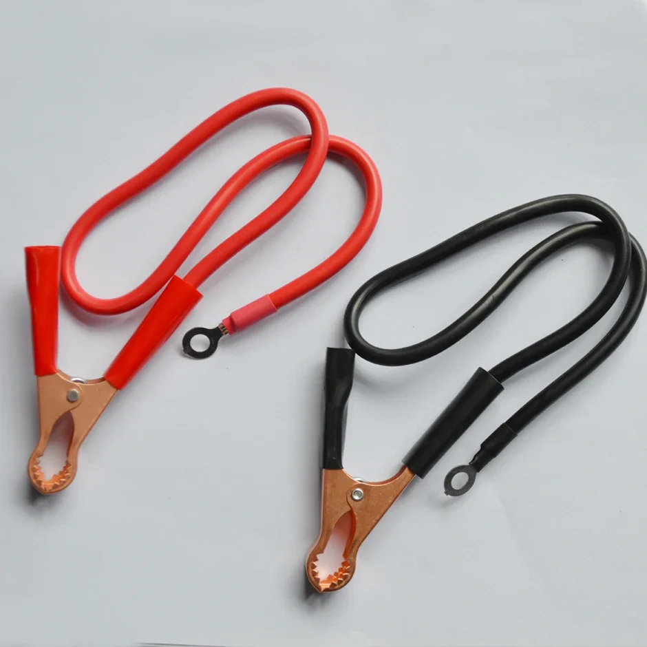 2 Stücke Auto 50AMP Batterie Inverter Draht Power Transfer Kabel Krokodilklemme 0, 25 Zoll/6,3 mm Ringkabelschuhe in Lochgröße Image