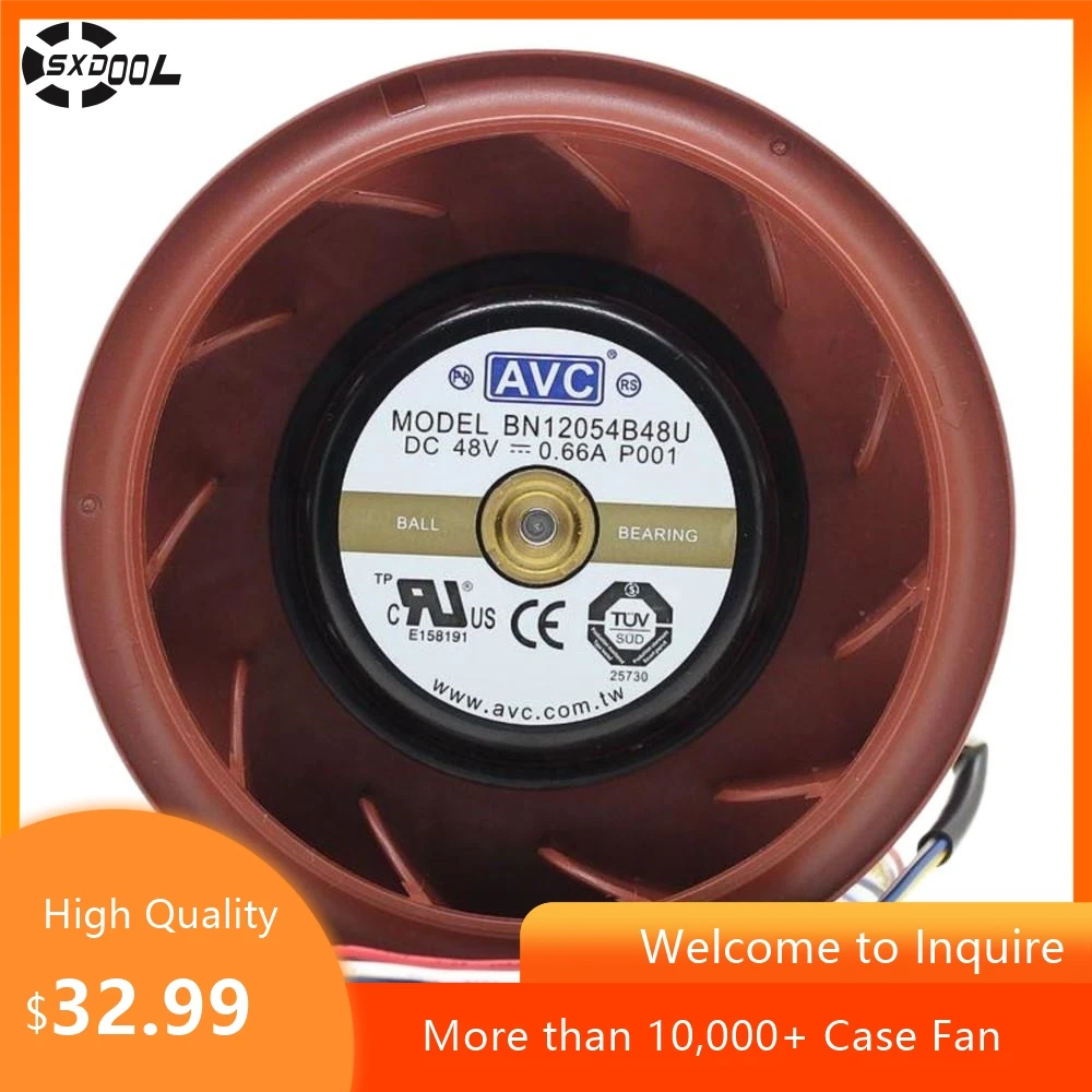 AVC BN12054B48U 48 V 0,66 A 120 x 120 x 54 mm Radial-Lüfter mit PWM für Industriegeräte, Server, Stromversorgungseinheiten Image