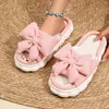 Leinen Casual Plattform Hausschuhe Frauen Hause Bowknot Luxus Designer Frau Schuhe Wohnungen Elegante Mode Schuhe Schöne Große Größe