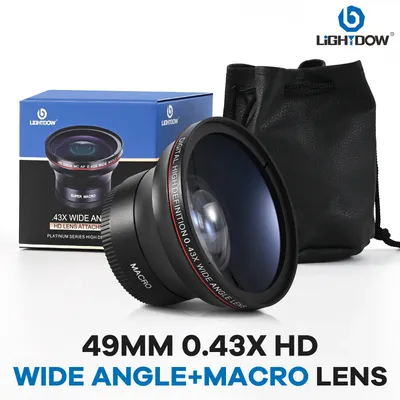 Light dow 0,43 x hd super weitwinkel objektiv makro teil verbundenes objektiv für 49 mm objektiv filter größe canon nikon sony kamera objektiv