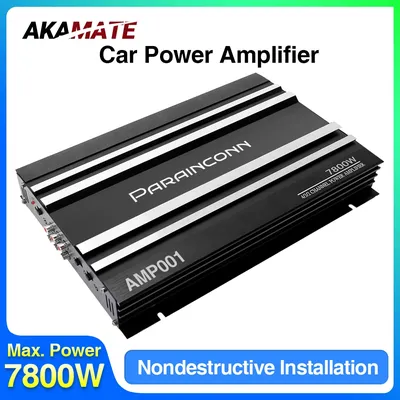 Car Audio Hochleistungsverstärker 4 Kanal Hochleistungs-Aluminiumlegierung 12 V Stereo Surround Passiver Auto-Audio-Verstärker Schwarz