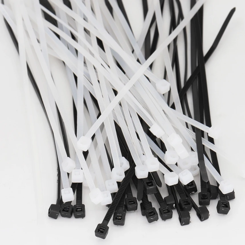 2*60 2*80 2*100 2*120 2*150 2*200mm 1,8mm Breite Schwarz Weiß Selbstsichernde Nylon Kunststoff Strap Wrap Ziptie Befestigen Kabelbinder Kabelbinder Image