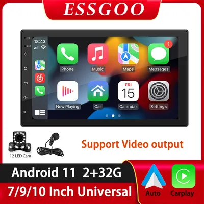 ESSGOO 2 Din Car Radio 7 9 10 Inch Carplay Android 2G 32G Multimedia Video Player GPS FM WIFI For