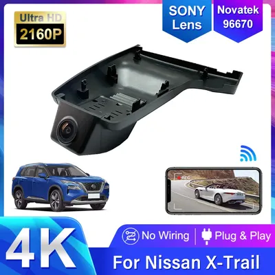 4K Auto DVR Dash Cam Wifi Vorne Hinten Kamera 2 Objektiv 24h Parkplatz für Nissan X-trail XTrail Rogue T32 2015 ~ 2020, versteckte DashCam