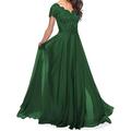 Elegantes A-Linien-Mutter der Braut Kleid Herz-Ausschnitt und Falten Bodenlang Kurzarm Polyester