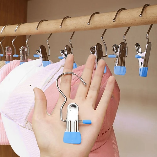platzsparende Kleider- und Hutaufbewahrungshaken, Wäscheaufhängeklammern, robuste Schrank-Organizer-Klammern, Wäscheklammern in Großpackung für Socken, Handtücher, Hosen, Reisen, Handtaschen Image