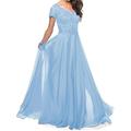 Elegantes A-Linien-Mutter der Braut Kleid Herz-Ausschnitt und Falten Bodenlang Kurzarm Polyester